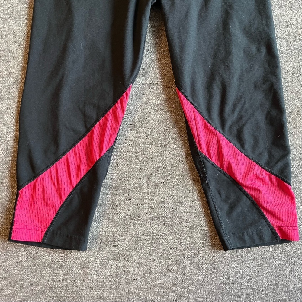 ADIDAS Black Climalite Pink Mesh Crop Capri Leggings - Picture 3 of 6